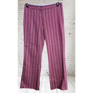 Express Editor Flare Leg Pants Pink Stripe Size 8